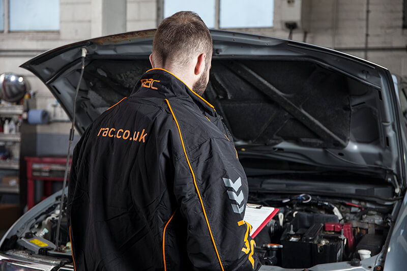 RAC Technician working on a car